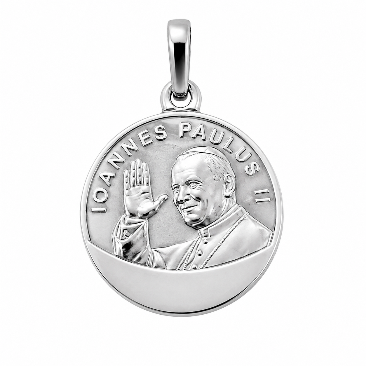 925 Sterling Silver Pope Saint John Paul II Blessing Medallion Charm- CHARM00127
