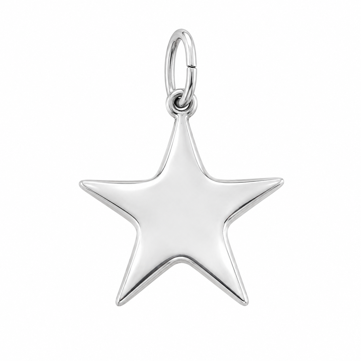 925 Sterling Silver Puffed Star Charm- CHARM00129