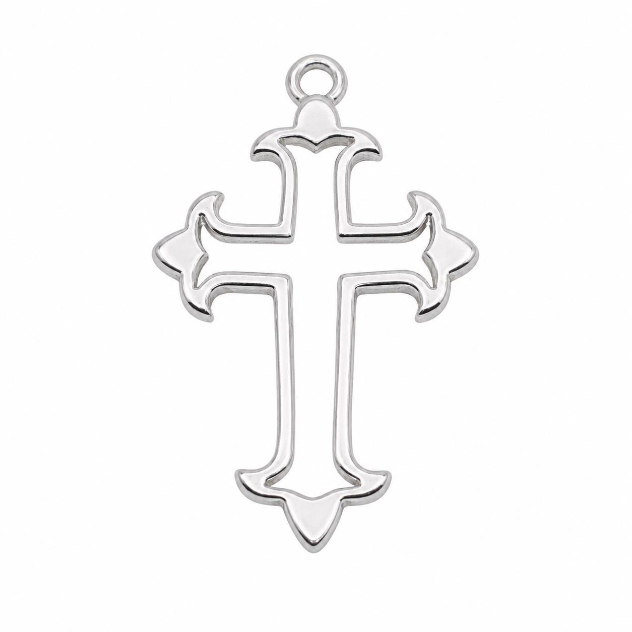 925 Sterling Silver Large Open Cross Charm- CHARM00184