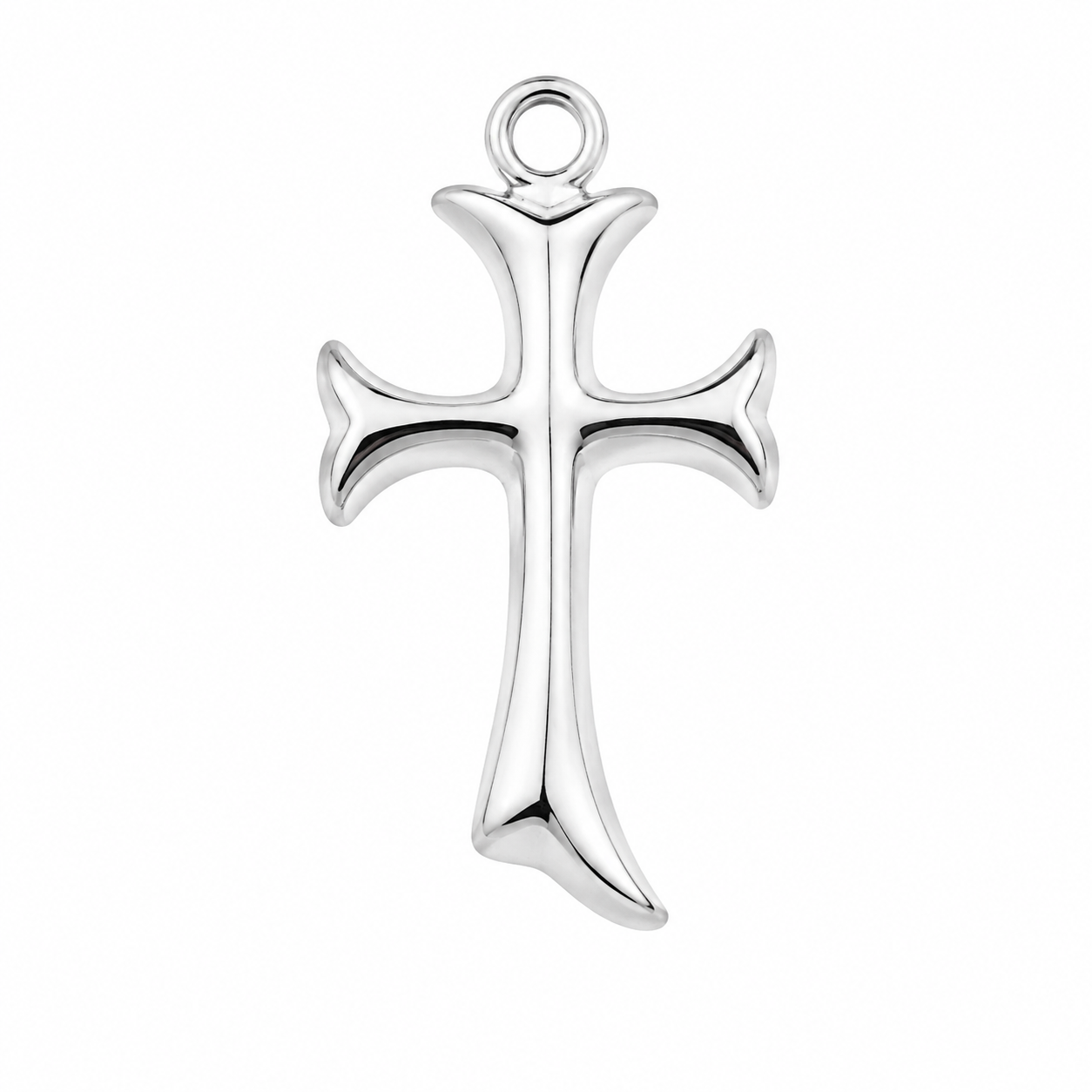 925 Sterling Silver Slanted Cross Charm- CHARM00185