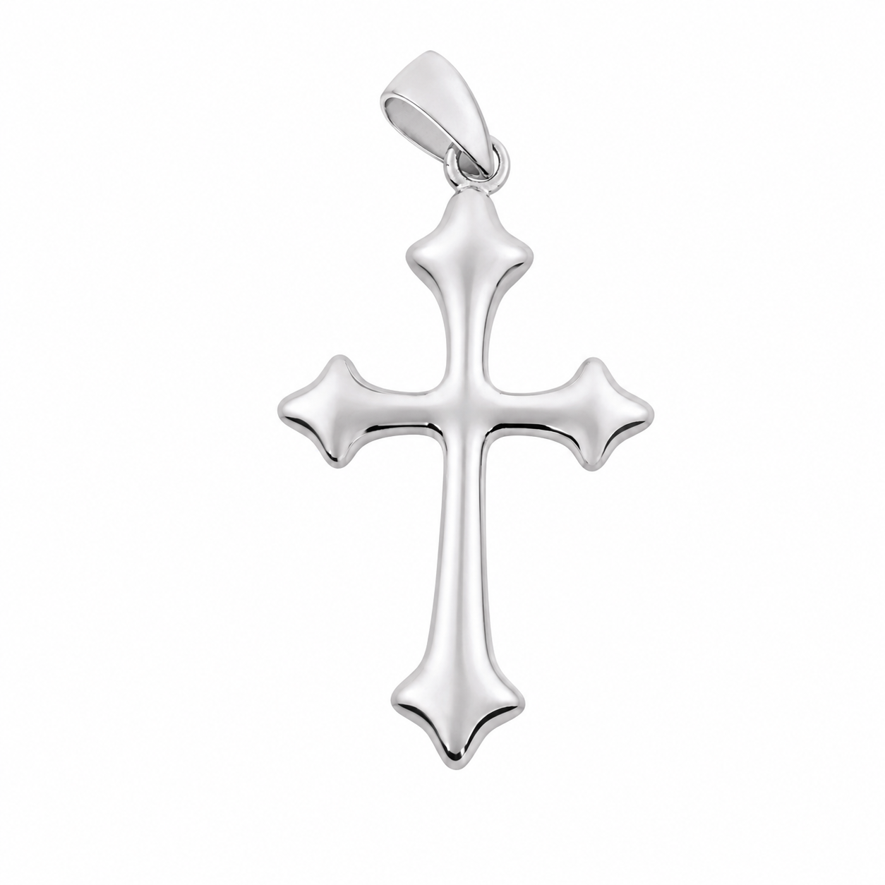 High Polish 925 Sterling Silver Cross Charm- CHARM00186