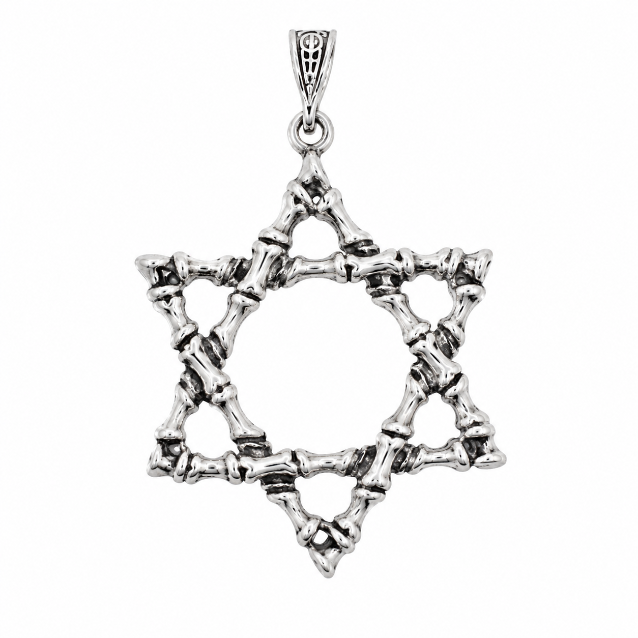 925 Sterling Silver Oxidized Large Star of Pendant- CHARM00197