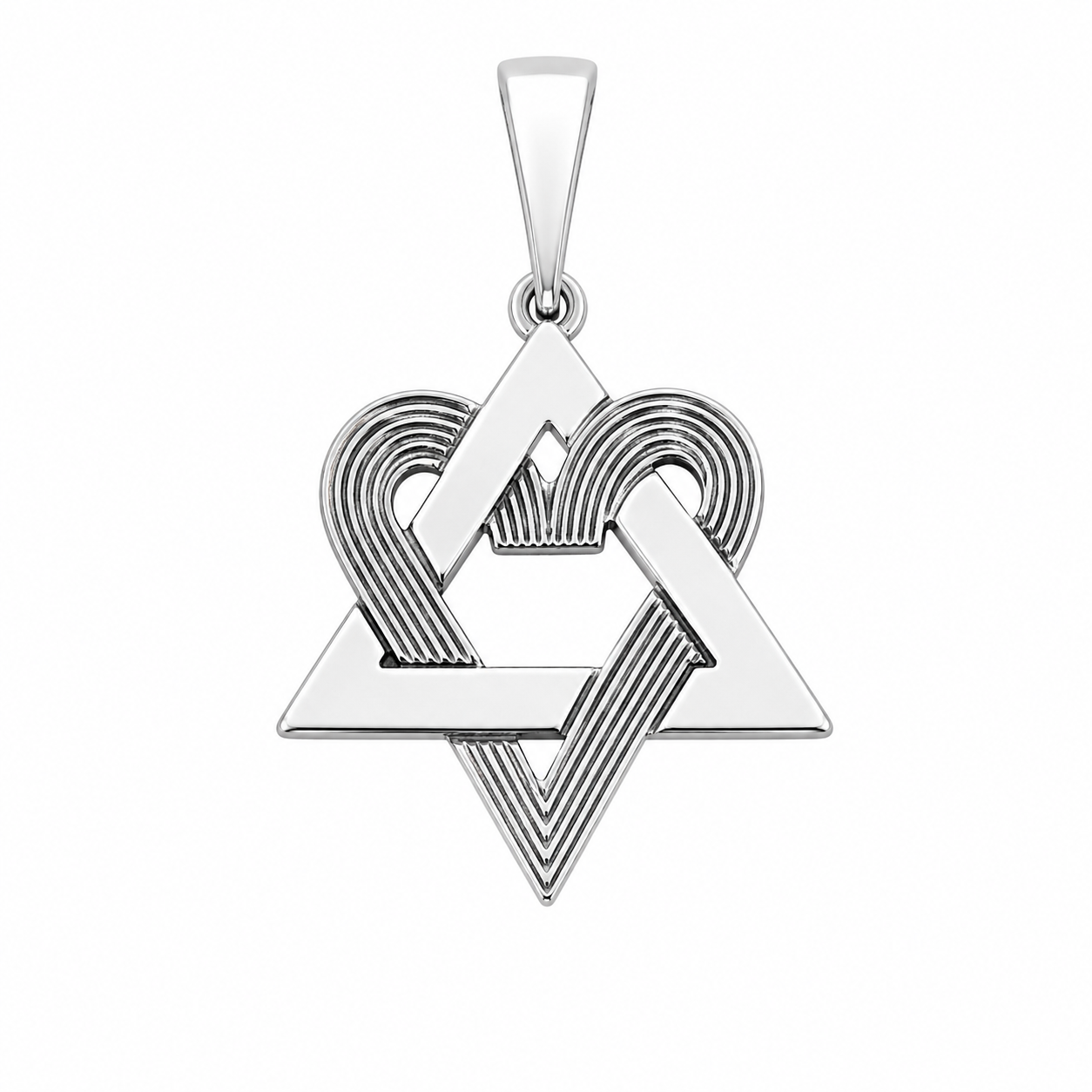 925 Sterling Silver Star of David & Menorah Pendant- CHARM00198