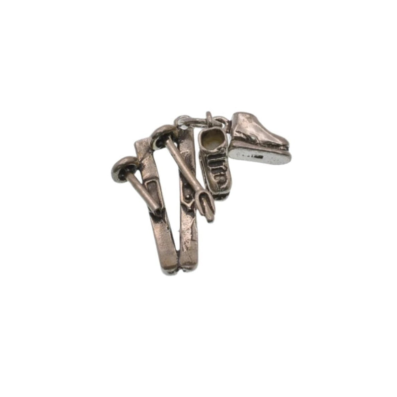 925 Silver Oxidized Skis Charm - CHARM0047