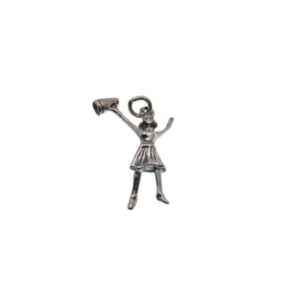 925 Silver Oxidized Cheerleader Charm- CHARM0051