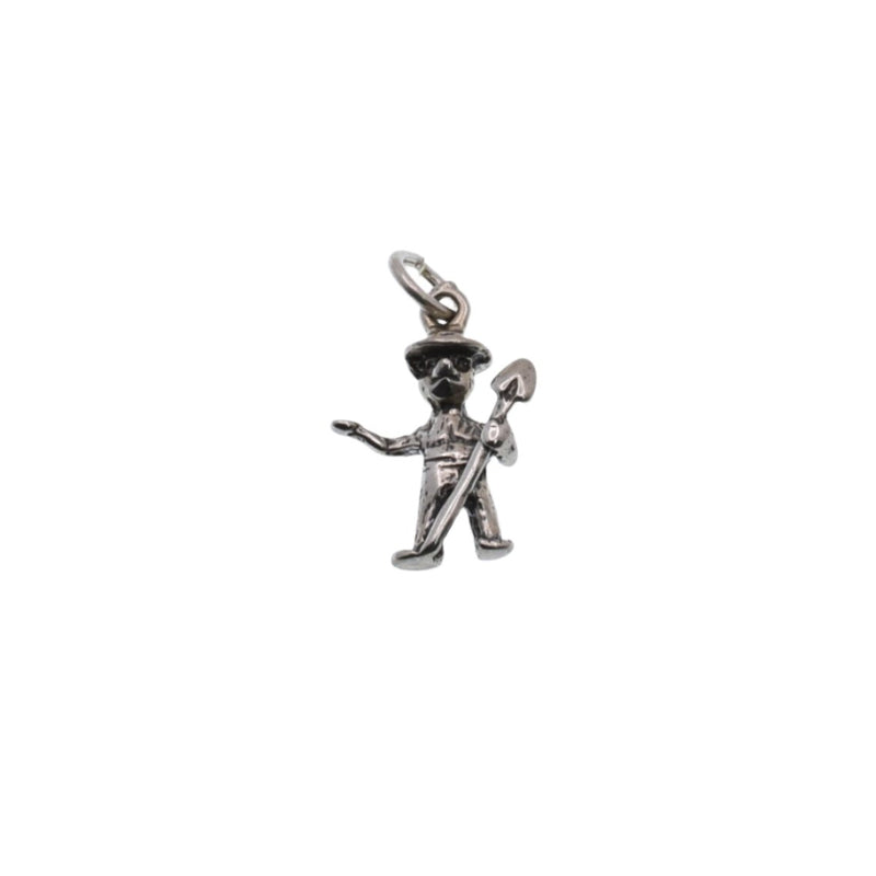 925 Silver Oxidized Construction Guy Charm- CHARM0056