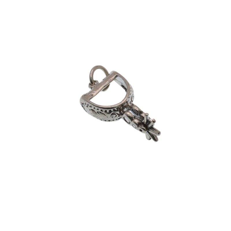 925 Silver Oxidized Cowboy Spur Charm- CHARM0060