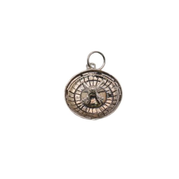 925 Silver Oxidized Roulette Wheel Charm- CHARM0071