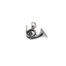 925 Silver Oxidized French Horn Charm- CHARM0073