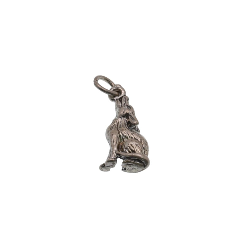 925 Silver Oxidized Wolf Charm- CHARM0087