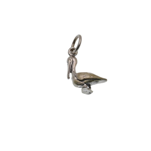 925 Silver Oxidized Pelican Charm- CHARM0090