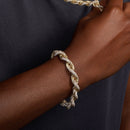 Gold Plated 925 Sterling Silver CZ Encrusted Rope Chains Or Bracelet 9.7mm - CHCZ100 GP