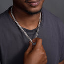 Rhodium Plated 925 Sterling Silver CZ Encrusted Franco Chains or Bracelet 5mm - CHCZ102 RH