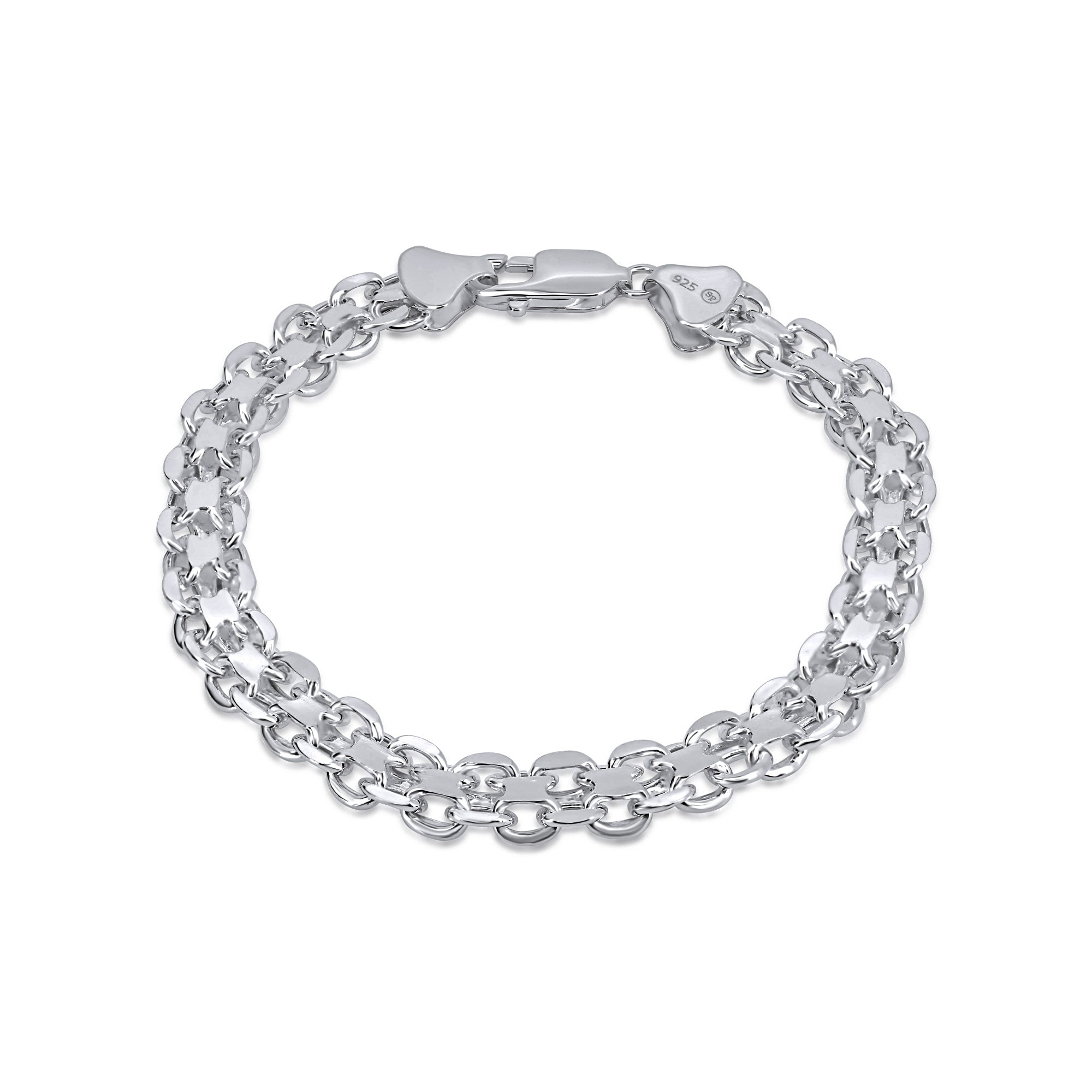 Sterling Silver Double Link Bracelet 7.8mm | Silver Palace Inc.