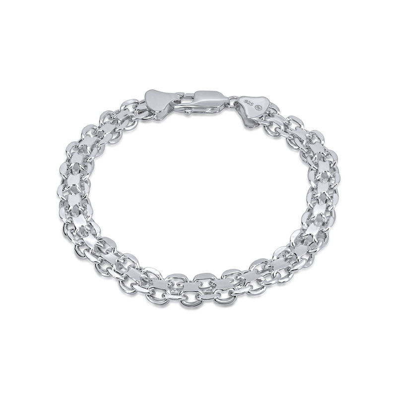 Sterling Silver Double Link Bracelet 7.8mm - CHHB004