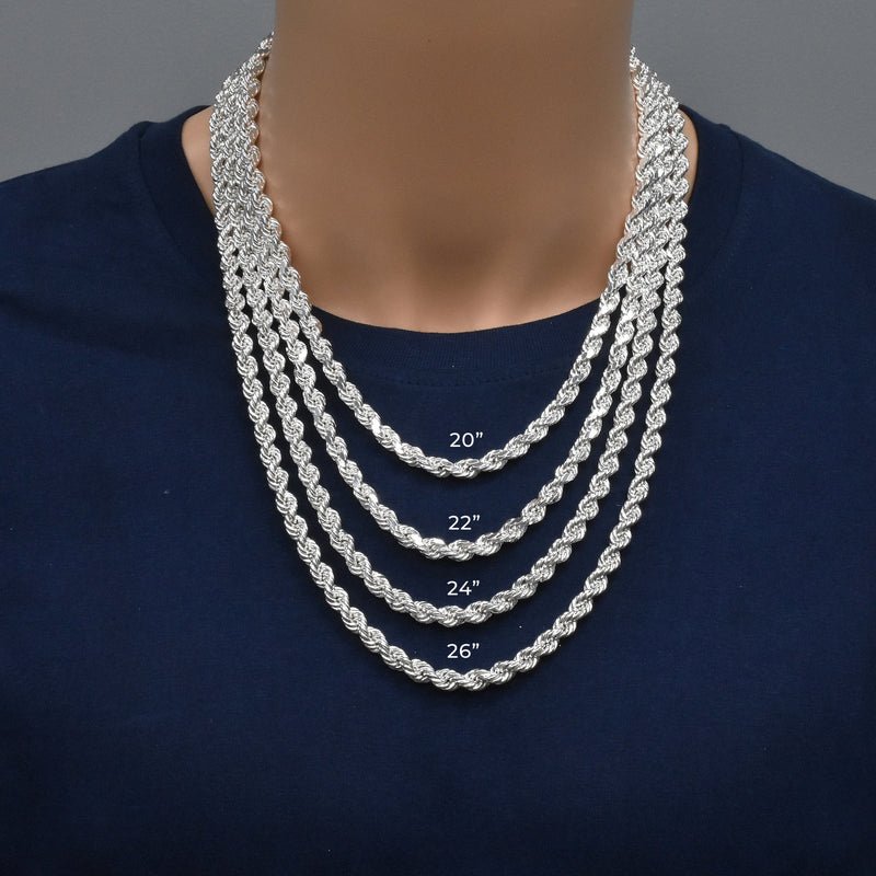 Rope Chain Mens Tennis Diamond Chain Mens Diamond Rope Chain Solid