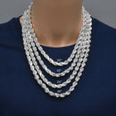 Cadena de eslabones huecos de plata de ley 925 con corte de diamante, antideslustre, 8,2 mm - CHHW126