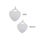 Corazón con cierre de palanca de plata de ley 925 pulida, grabable y con enganche - CHRT08