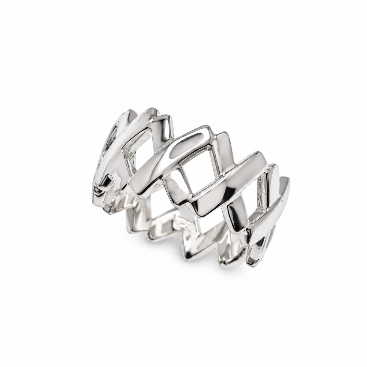 High Polished 925 Sterling Silver Multi X Band Ring-  CR00748