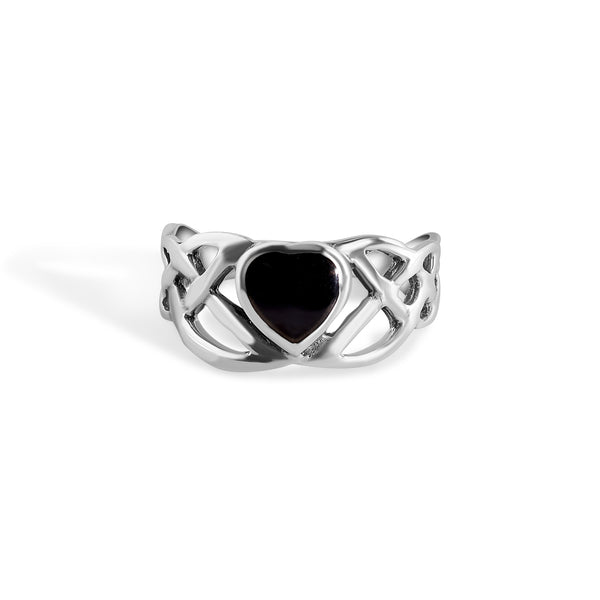 High Polished 925 Sterling Silver Synthetic Black Onyx Ring - CR00821