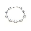 Silver 925 Rhodium Plated Multiple Bean Wire Bracelet - DCB00004
