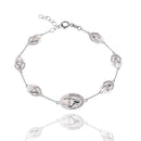 High Polished 925 Sterling Silver Sacred Heart Jesus Medal Adjustable Bracelet - DIB00083