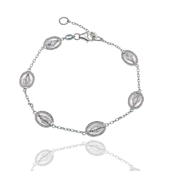 High Polished 925 Sterling Silver Our Lady of Guadalupe Charms