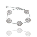 High Polished 925 Sterling Silver Saint Benedict Prayer Medal Adjustable Bracelet - DIB00086