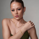 Pulsera de cuentas multieslabón de plata de ley 925 bañada en oro - DIB00012GP