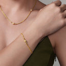 Pulsera de cuentas multieslabón de plata de ley 925 bañada en oro - DIB00012GP