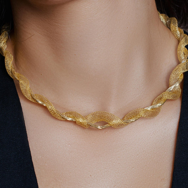 ネックレス・ペンダント Inspired Gold Silver Mesh Necklace DIN00015gp_600x600_crop_center