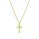 Gold Plated 925 Sterling Silver Cross Pendant with Chain - DIN00048GP