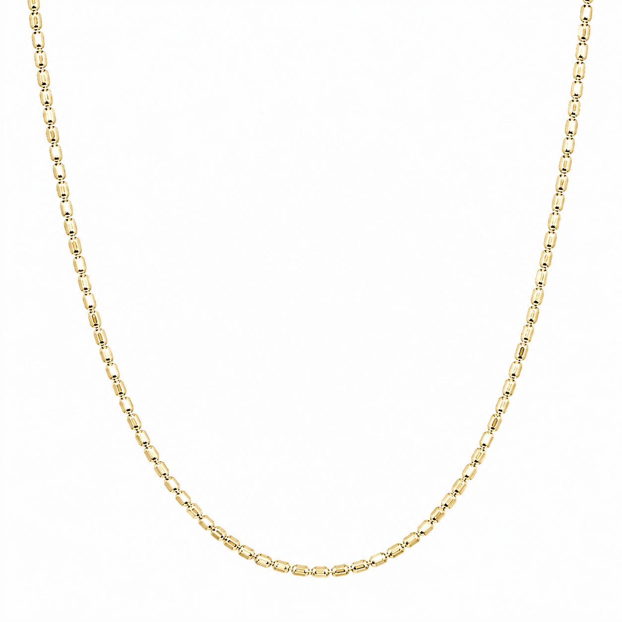 Plated 925 Sterling Silver Adjustable DC Oval Bead Slider Chain - DIN00055
