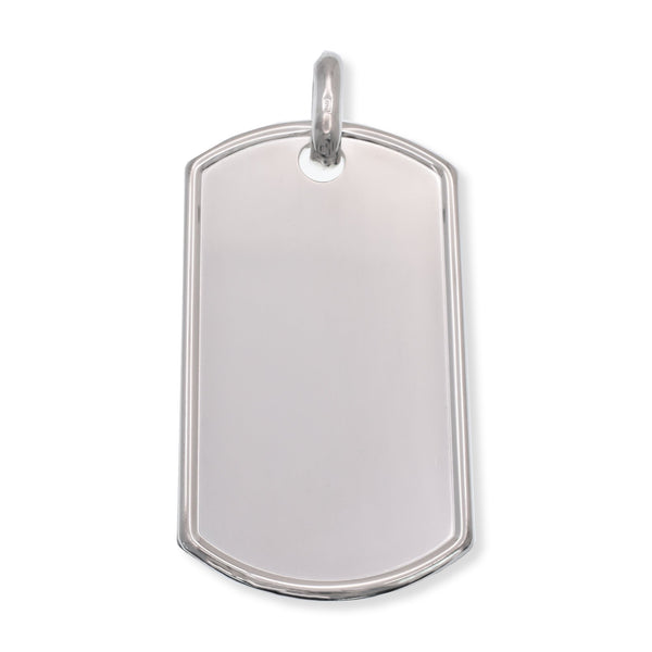 Placa para Perro Lisa de Plata 925 24mm x 13mm - DOGTAG13