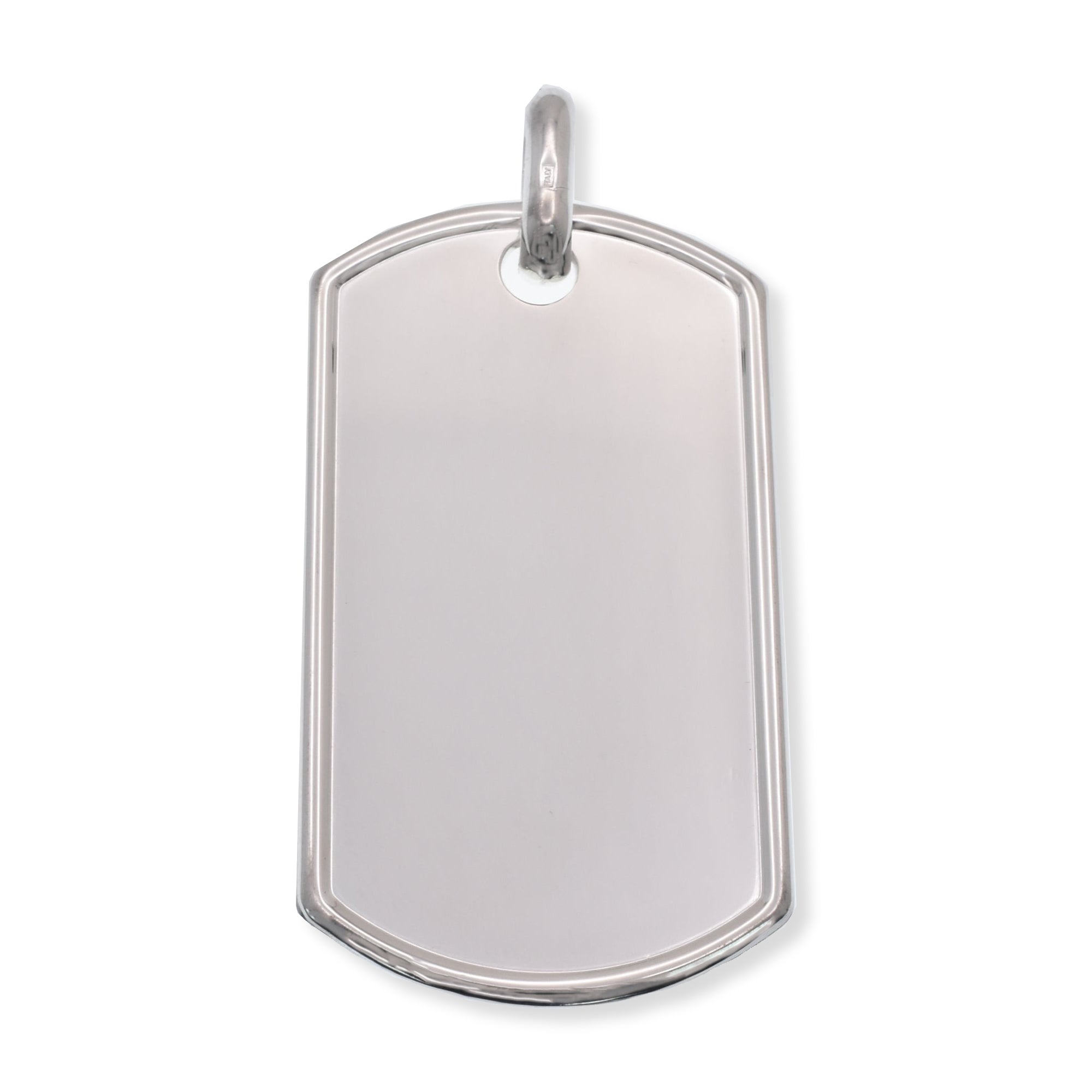 High Polished 925 Sterling Silver Raised Edges 22.7mm x 40.2mm Dogtag  - DOGTAG15