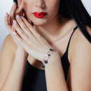 Liquidación - Pulsera de plata 925 rodiada con múltiples discos colgantes y degradados - DSB00001