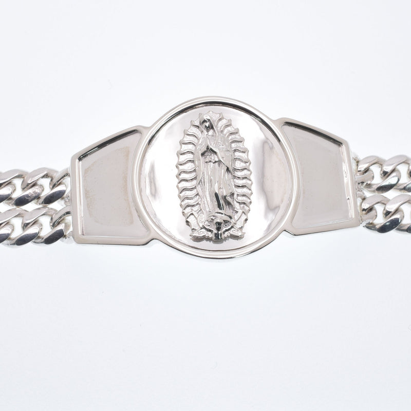 925 Sterling Silver Curb Two Strand Our Lady of Guadalupe 12.4mm Bracelet - CDIB00021