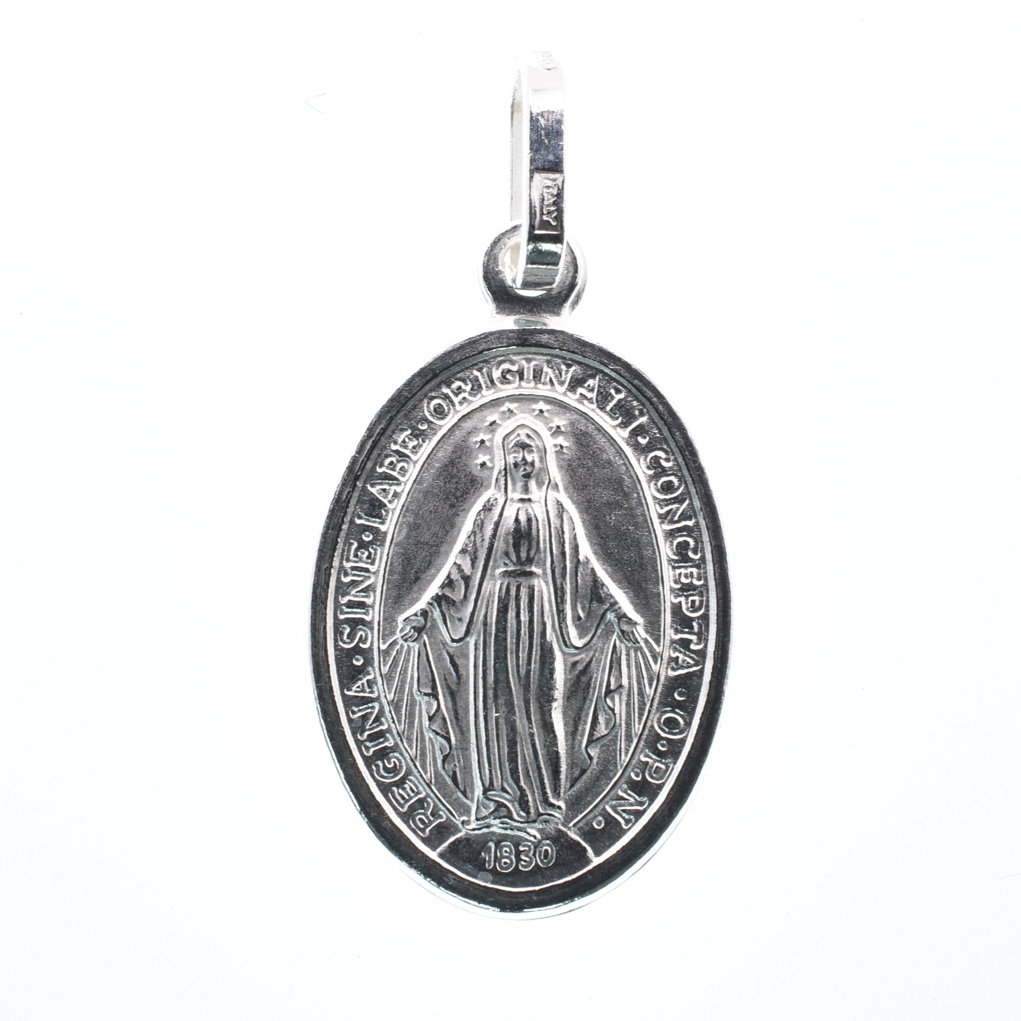 Colgante Virgen María Grabable Plata 925 Rodiada - ARP00049