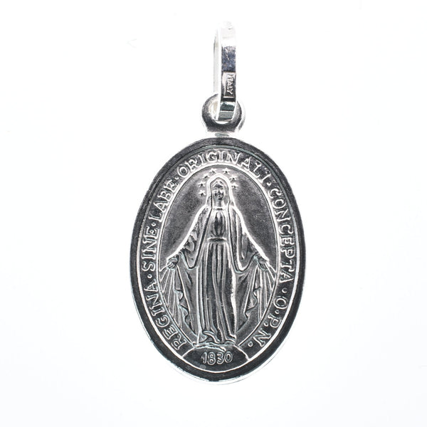 Rhodium Plated 925 Sterling Silver Maria Concepita Senza Peccato Pendant - ARP00051