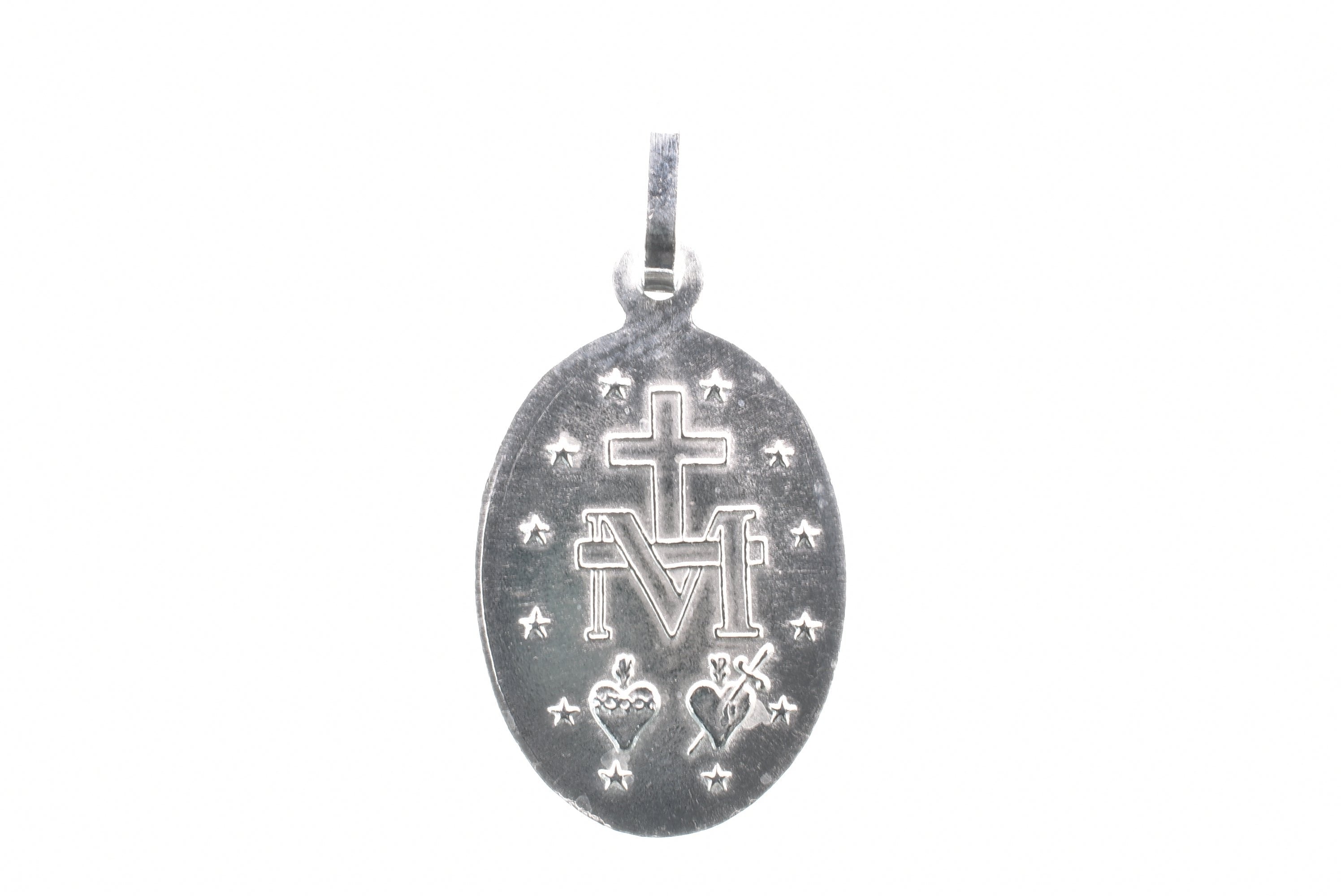 Colgante Virgen María Grabable Plata 925 Rodiada - ARP00049