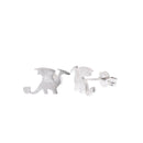Rhodium Plated 925 Sterling Dragon 10.4mm x 6.5mm Stud Earring - APE00006