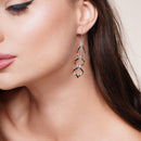 Rhodium Plated 925 Sterling Silver Spiral  Earrings - DSE00020