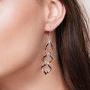 Rhodium Plated 925 Sterling Silver Spiral  Earrings - DSE00020