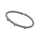 Pulsera de plata 925 chapada en rodio con tres circonitas transparentes - ECB00024RH