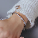 Pulsera con incrustaciones de circonita transparente de tres marqués chapada en rodio en plata 925 - ECB00028RH