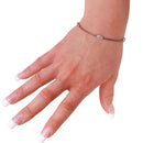 Pulsera italiana con circonita fina incrustada de malla chapada en rodio negro de plata 925 - ECB00091BL