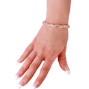 Pulsera italiana de plata 925 chapada en oro rosa con malla y circonita cúbica incrustada envuelta - ECB00092R