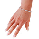 Pulsera italiana delgada con circonita cúbica incrustada y malla chapada en rodio de plata 925 - ECB00095RH