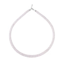 Rhodium Plated 925 Sterling Silver Mesh Inlay Swarovski Crystals Necklace - ECN00014RH