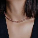 Rhodium Plated 925 Sterling Silver Mesh Wrap Accent Necklace - ECN00017